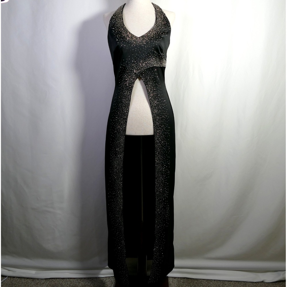A Fortiori Y2K Whimsigoth Beaded Celestial Top Size 3/4 Cutout Halter Witchy